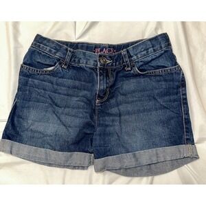Children's Place Jean Shorts Girls Size 12 Denim Cuffed Blue Adjustable Waist